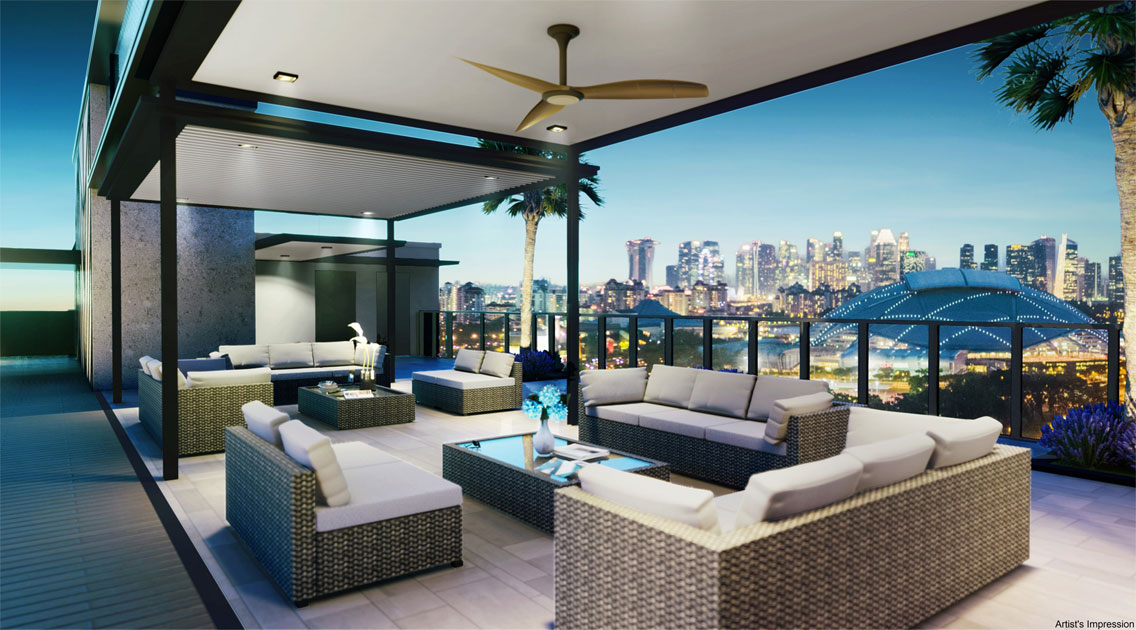 Arena Residences is released by Roxy-Pacific Holdings Residents will have a clear view of the fireworks on National Day from the roof of the Arena Residences