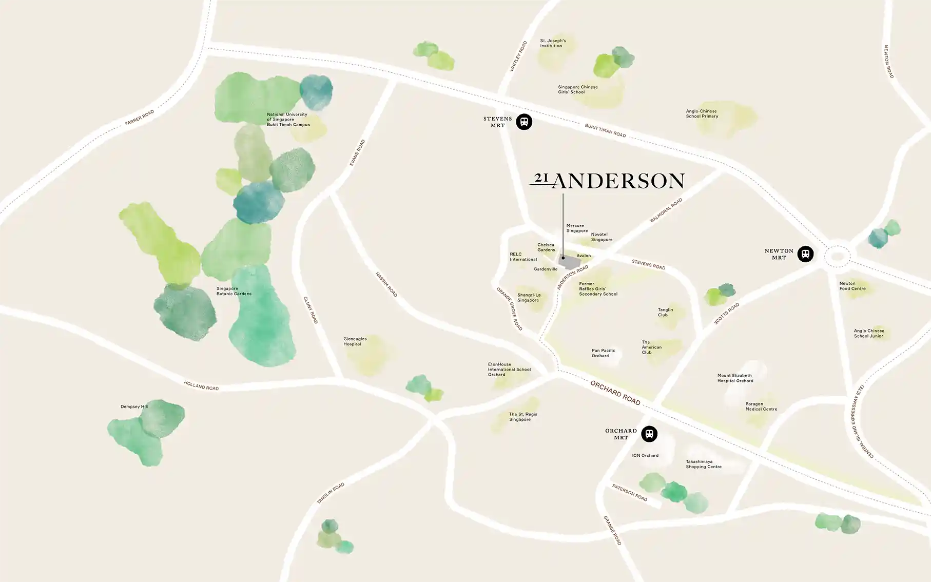 21 Anderson Residences 2d location map