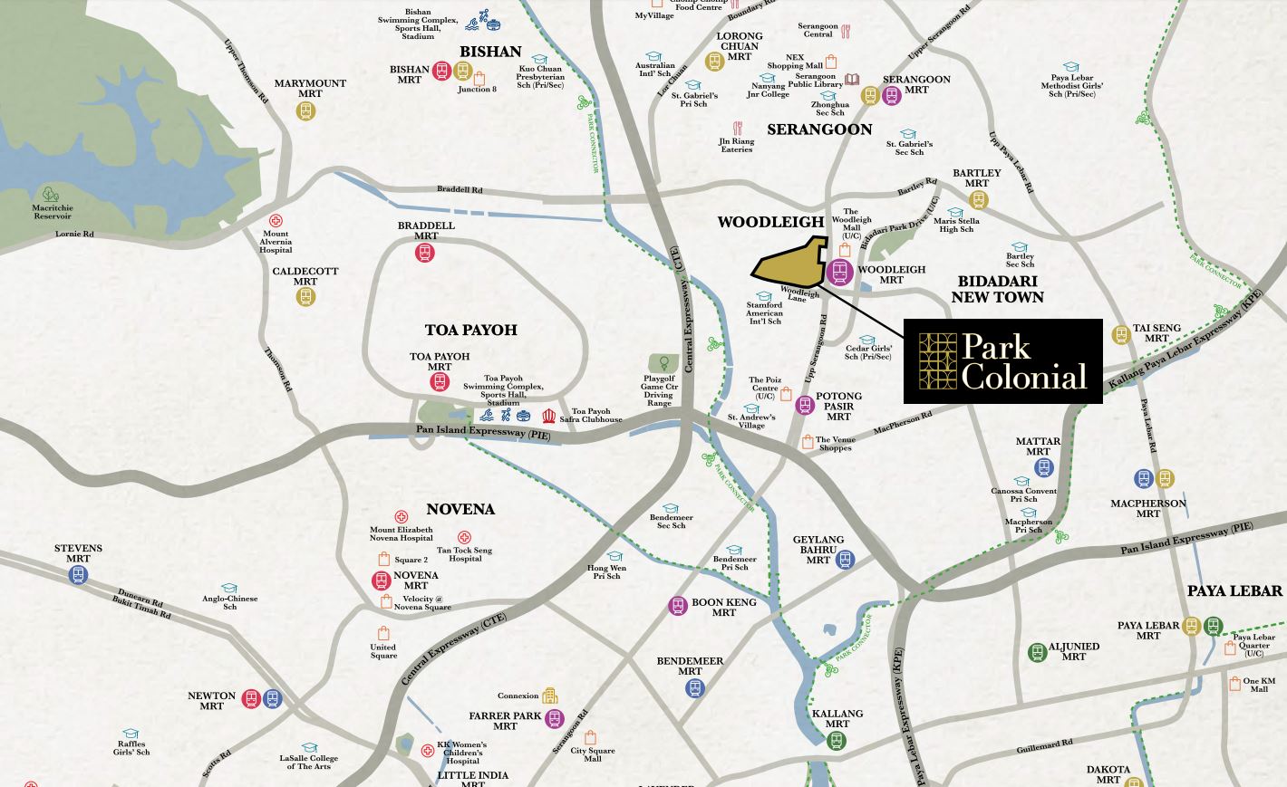 New Launch Condo with Park Colonial's location map