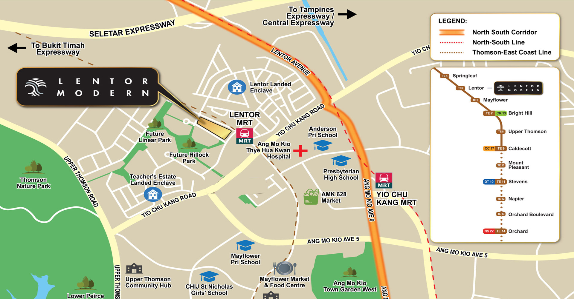 New launch condoo: Lentor Modern 's location map